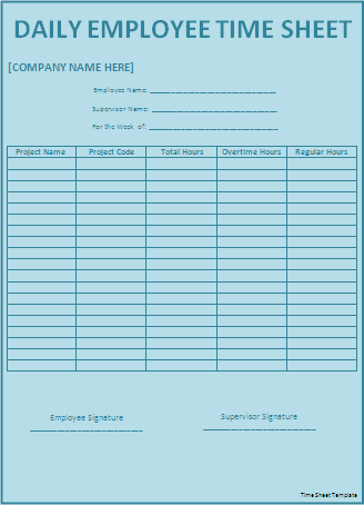 Daily timesheet 2