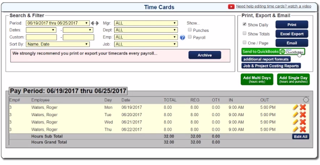 Quickbooks time tracking app 4