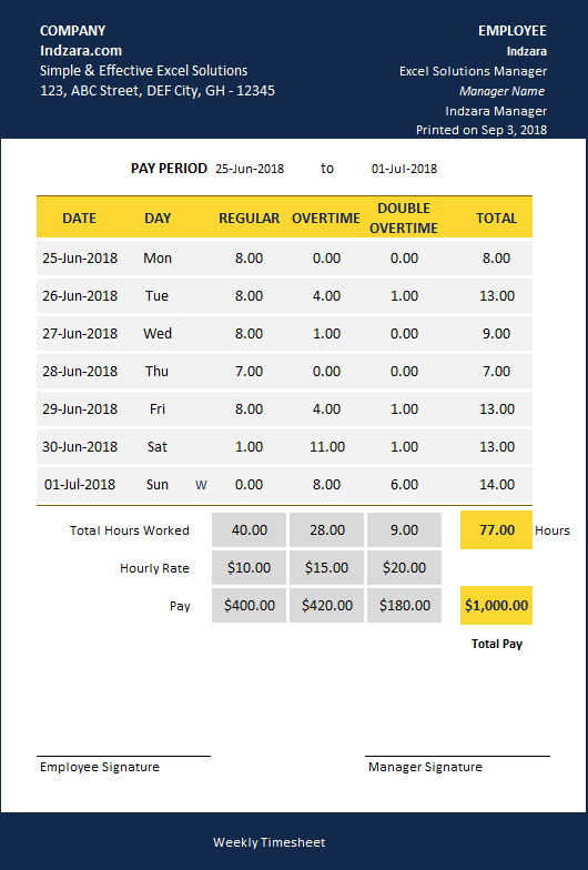 daily hours spreadsheet