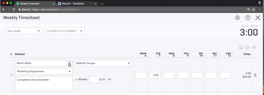  Quickbooks time tracker 1