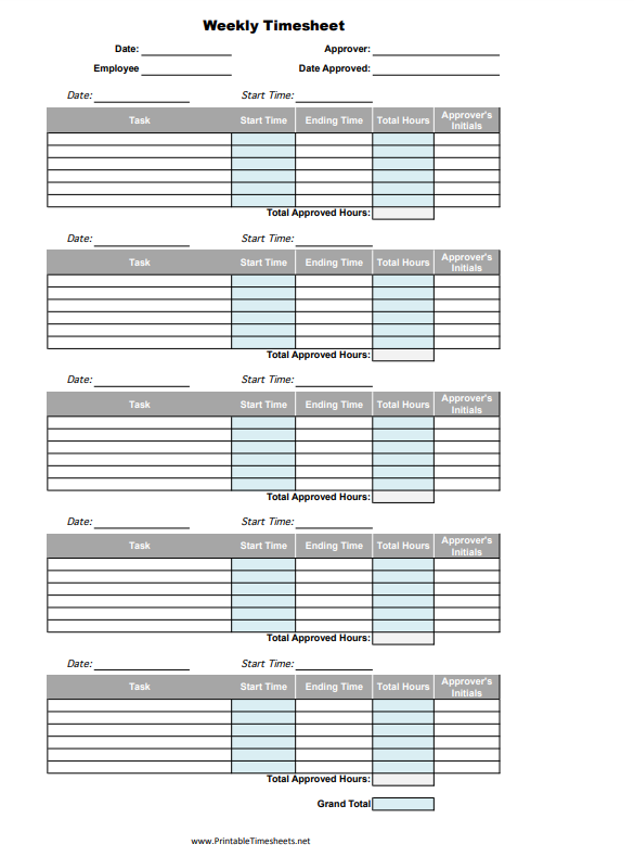 Office Timesheet Template