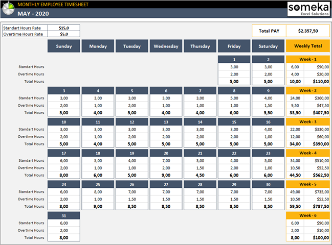 Excel overtime after 40 hours spreadsheet template - vvtisu