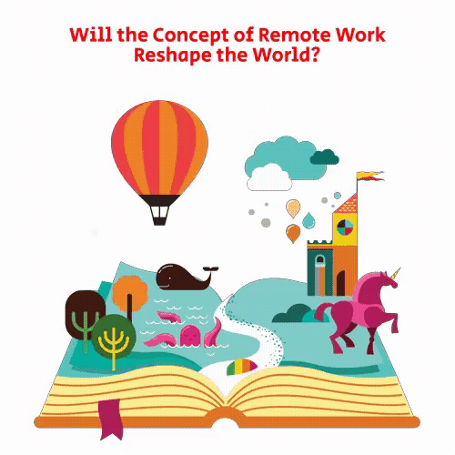 gif image reshape of world with remote work 