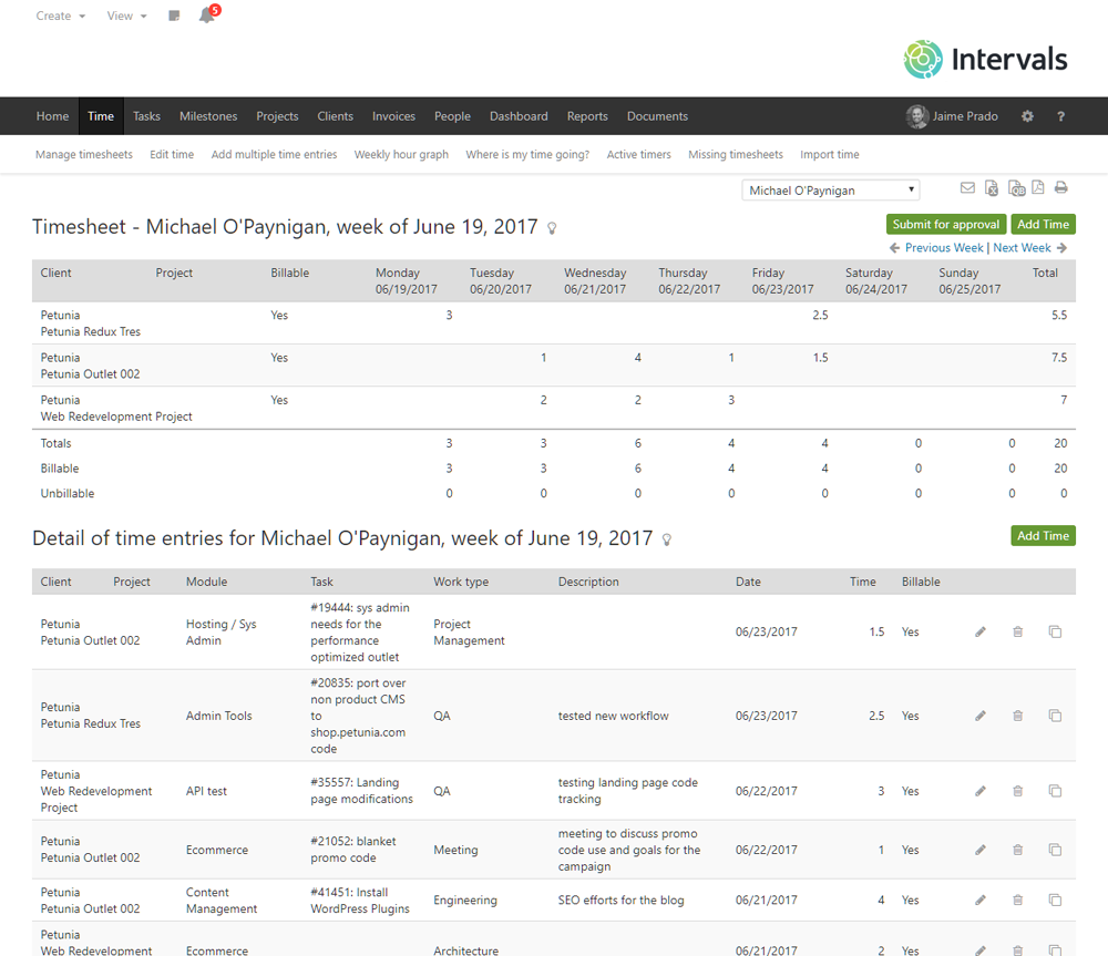 intervals screenshot