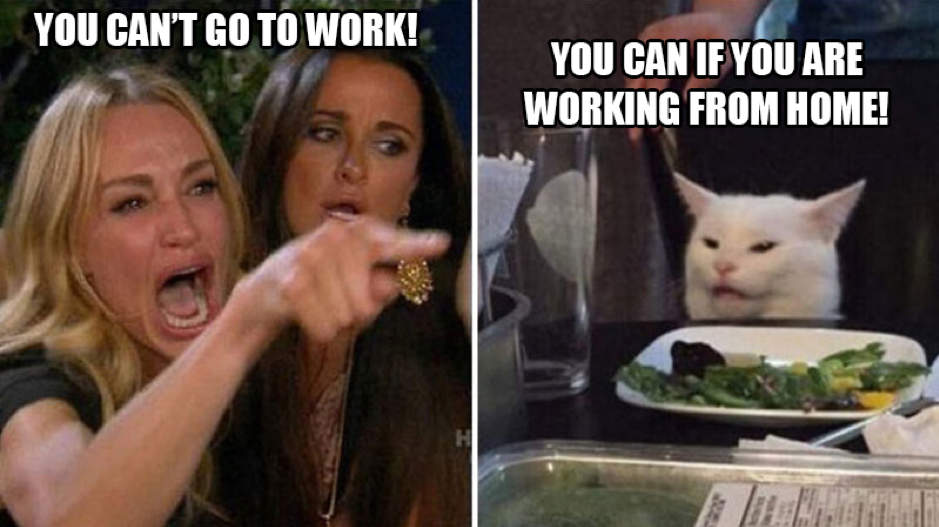 meme on move to WFH 