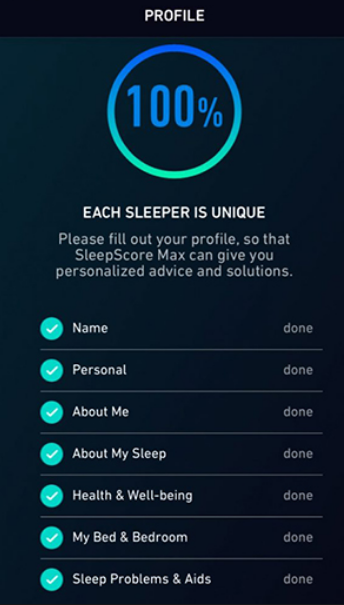 sleep tracker interface 