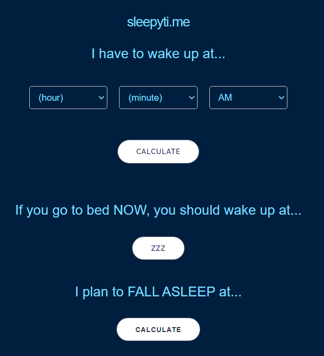 sleep well app screenshot as the example of the free time management tool 