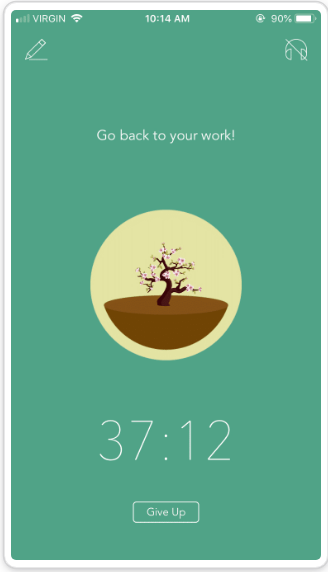 forest timer screenshot of the time management app 