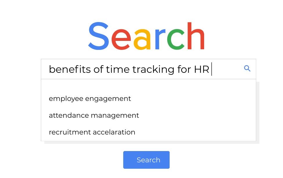 search dashboard with words benefits of time tracking for HR