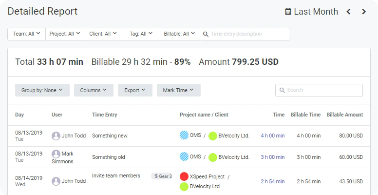 tmetric detailed report 