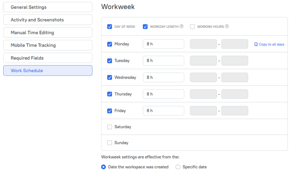 saturday and sunday work schedule