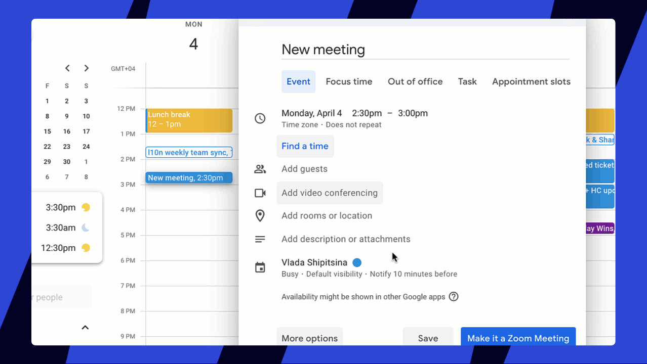 Miro and Google calendar integration 