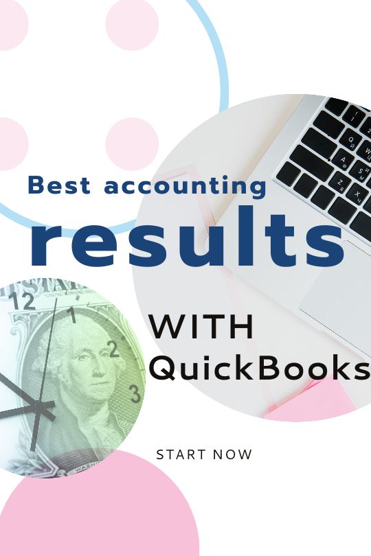 abstract banner with words quickbooks for best accounting results 