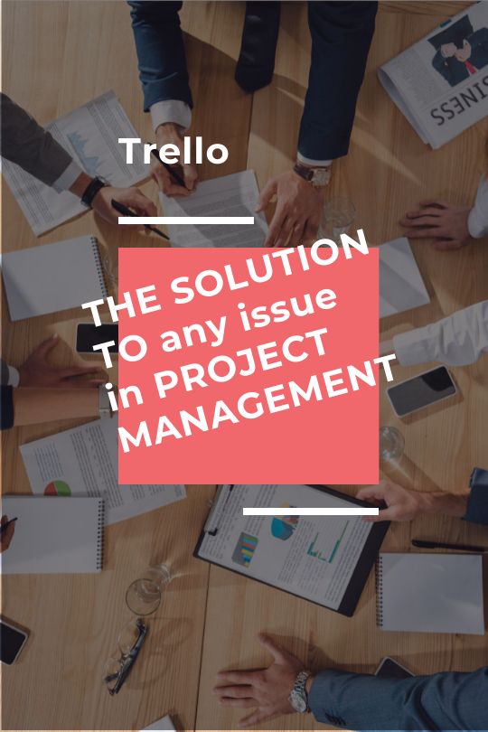 office environment and words trello for project management 