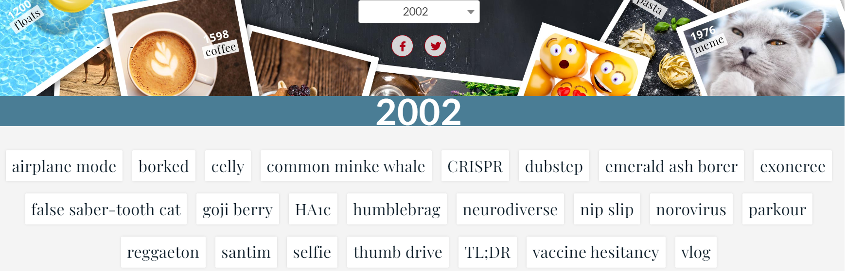 screenshot of word time traveler app 
