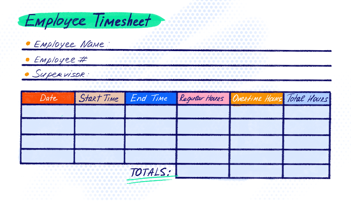 hourly time sheet