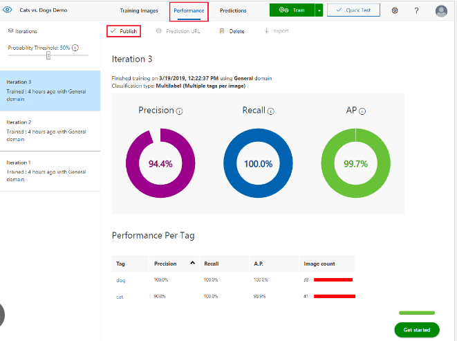 Microsoft Azure Cognitive Services screenshot