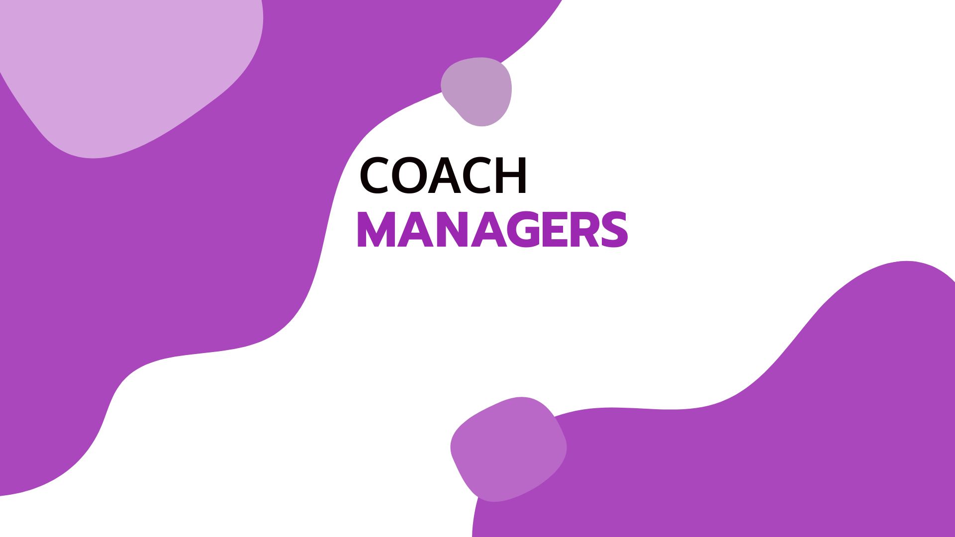 words coach managers on the abstract background