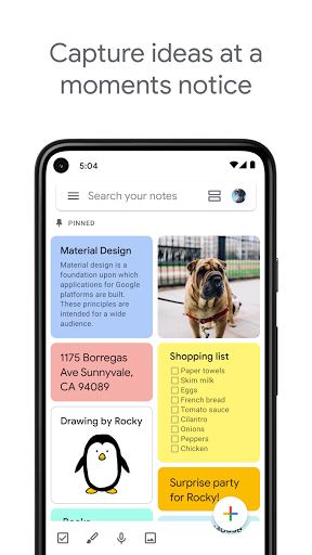 Google Keep mobile app for Android