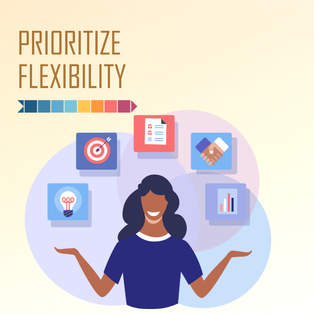 a person managing many tasks thanks to flexibility 