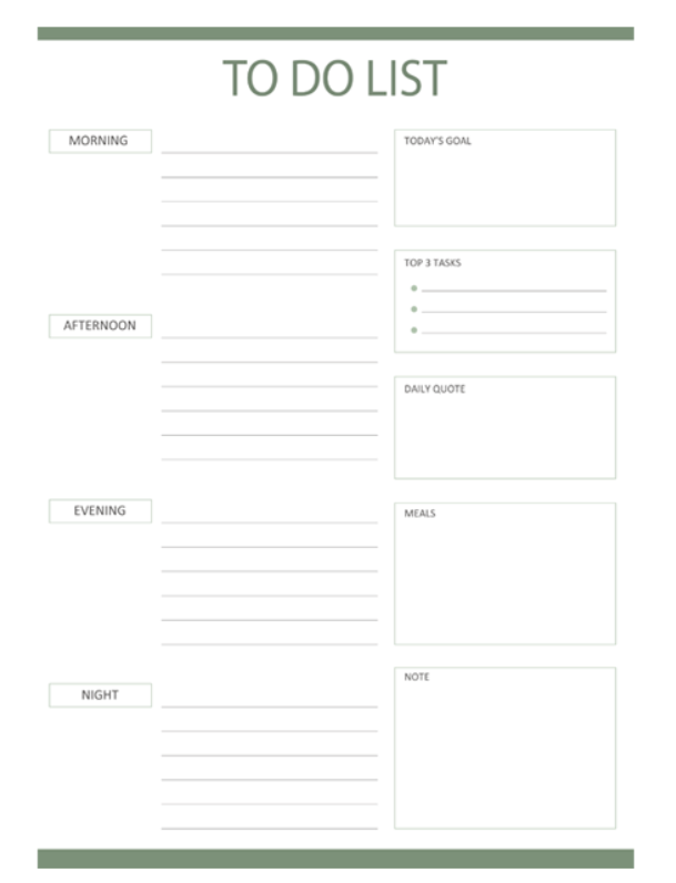 listtemplate to-do list template
