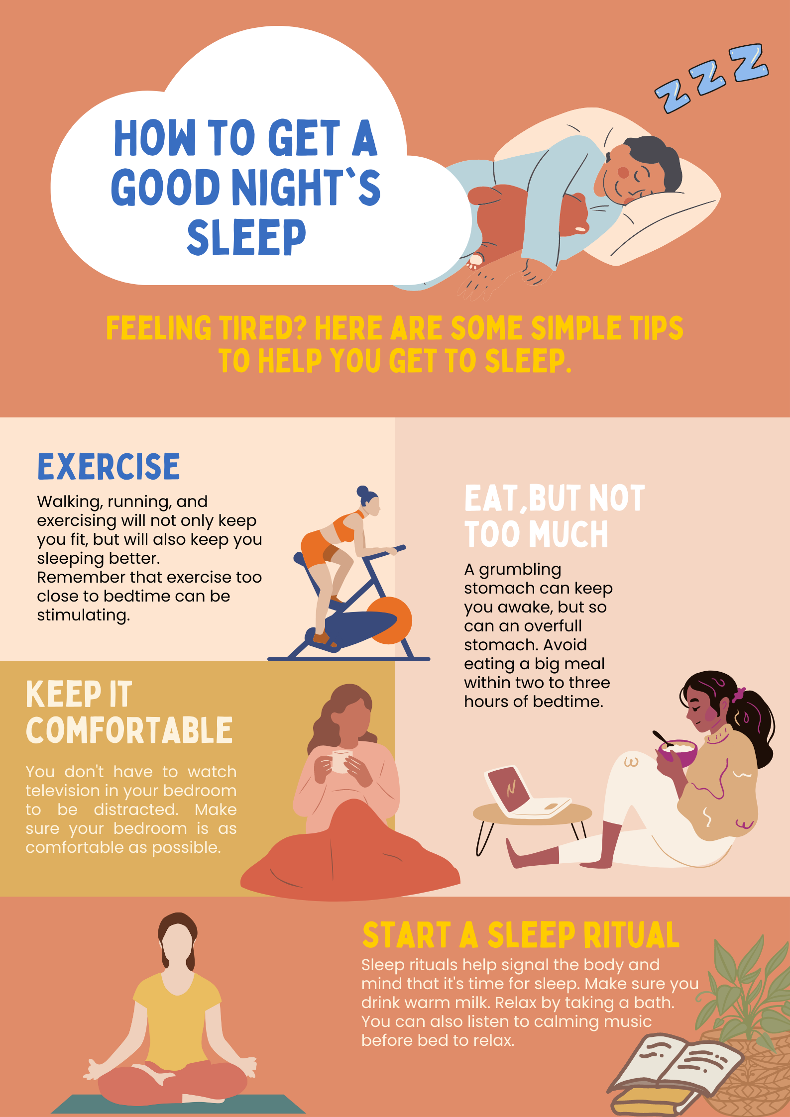 linfographics for healthy sleep habits 