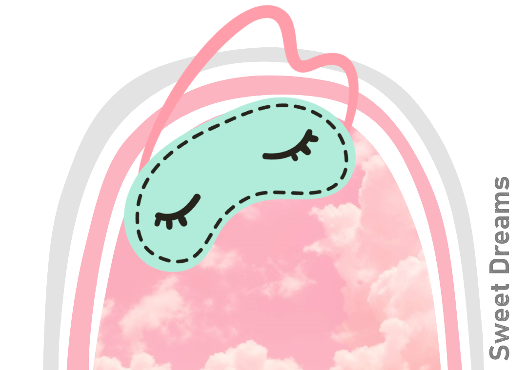 pink sky and sleep mask