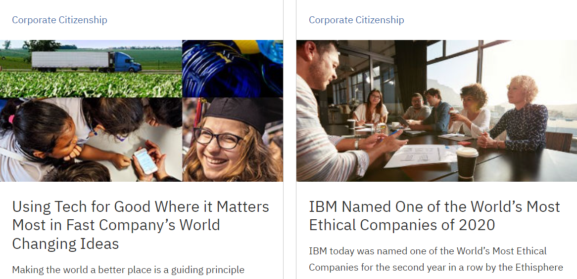 IBM activism page screenshot