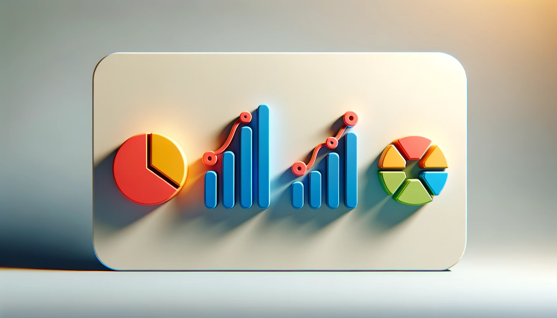 3D icons presenting analytics platforms 