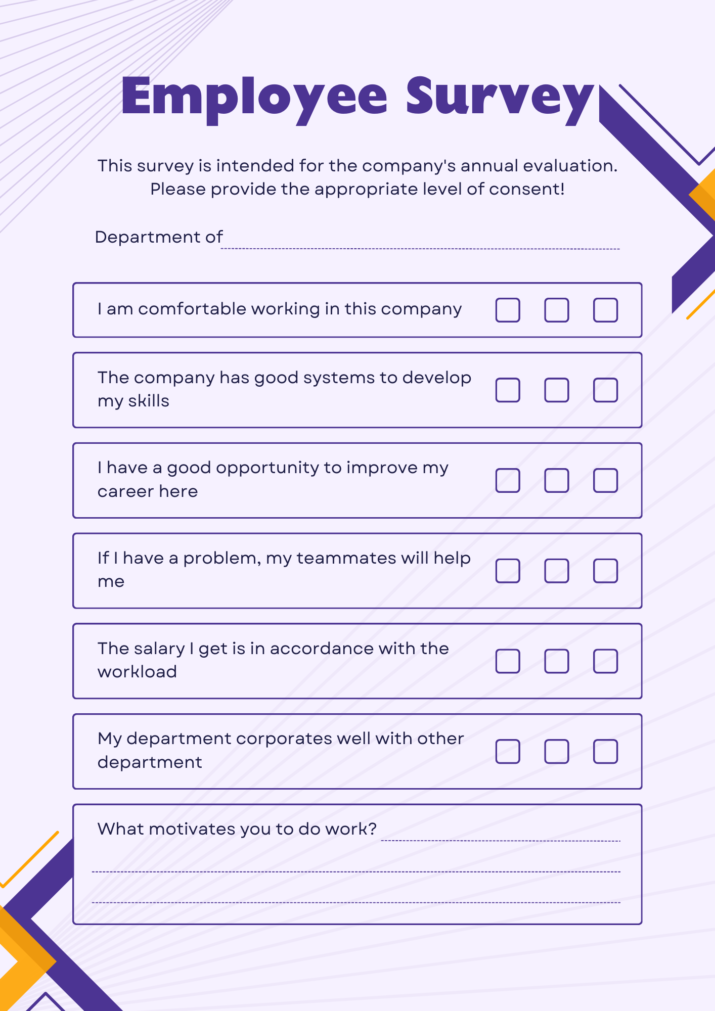 employee survey template