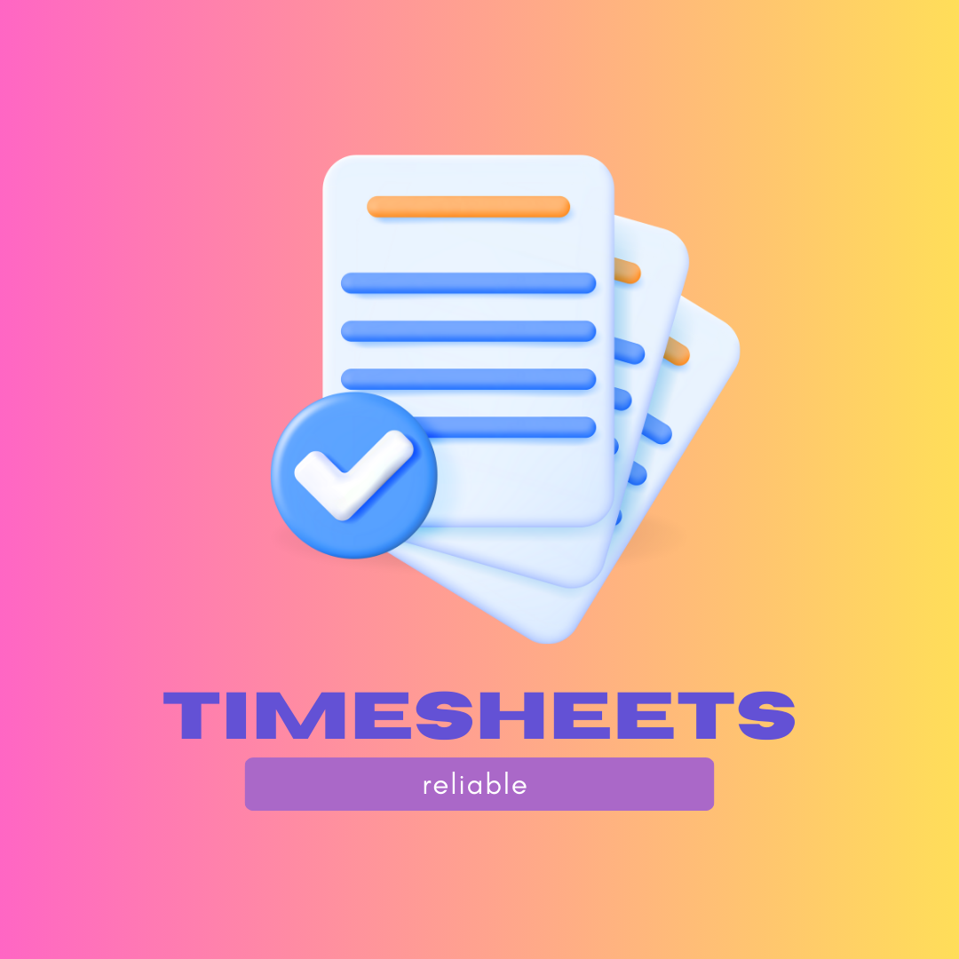 timesheets in 3D icon style 