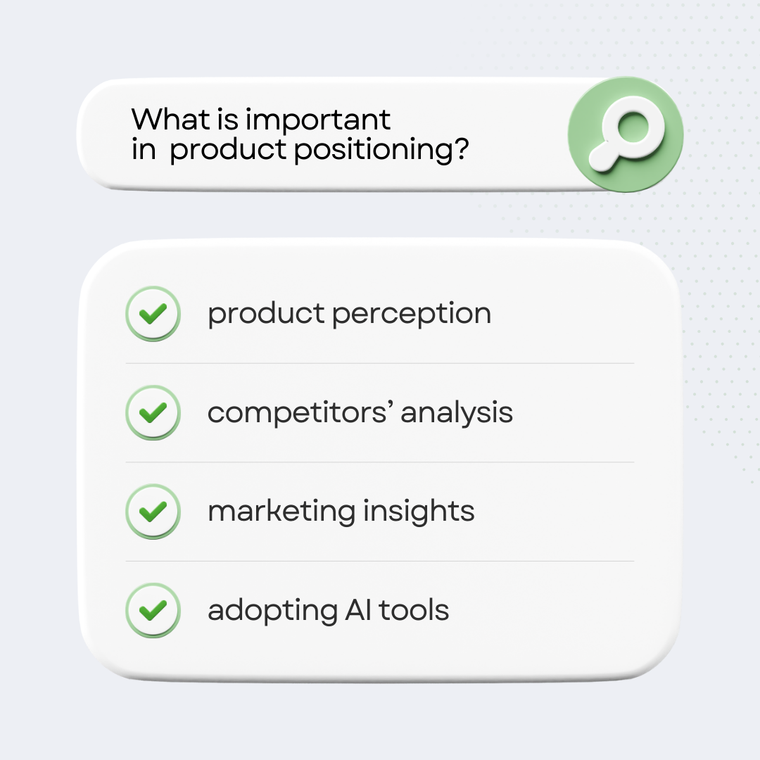 search bar with words What is important in product positioning 