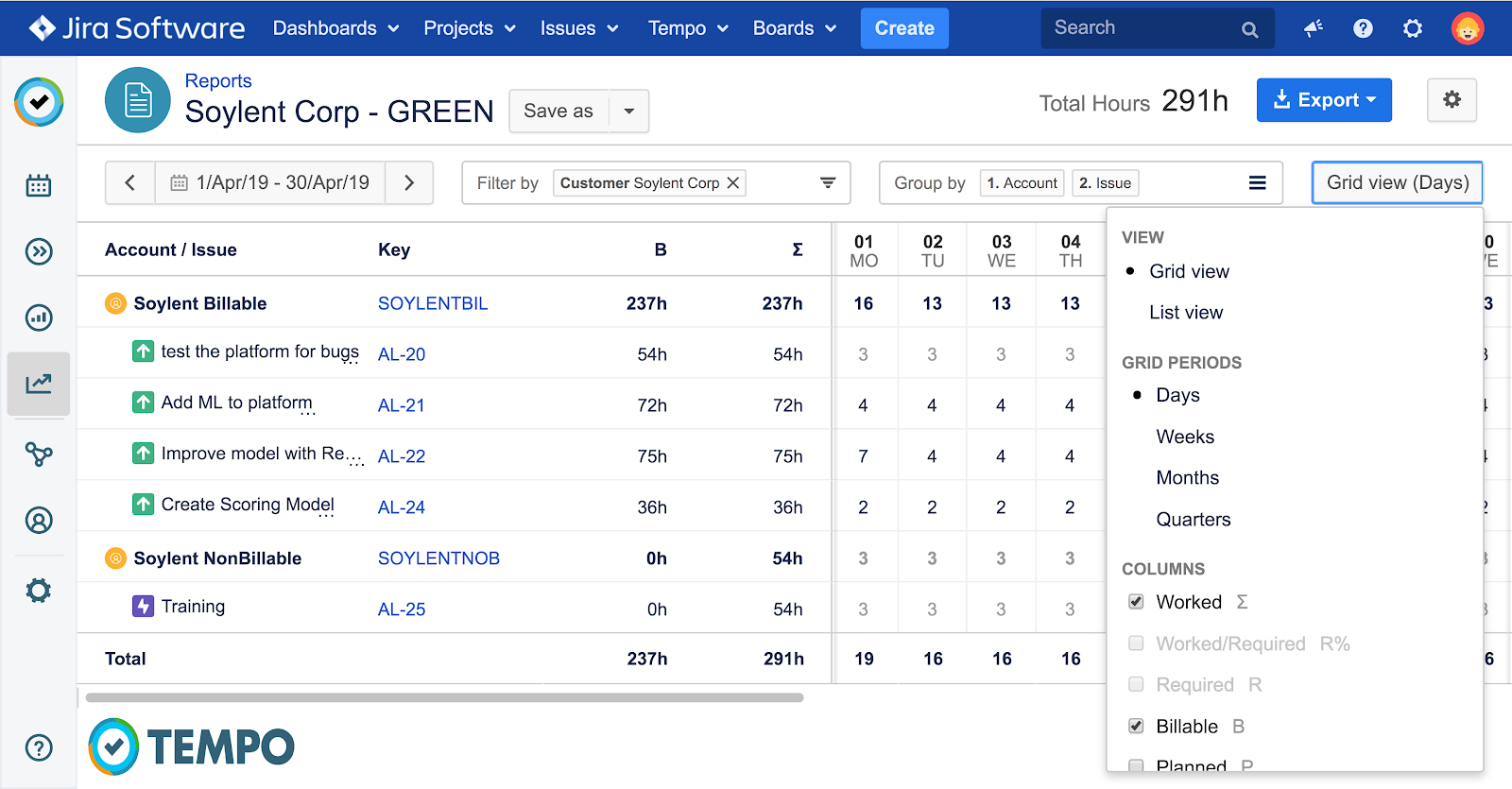 Tempo for JIRA