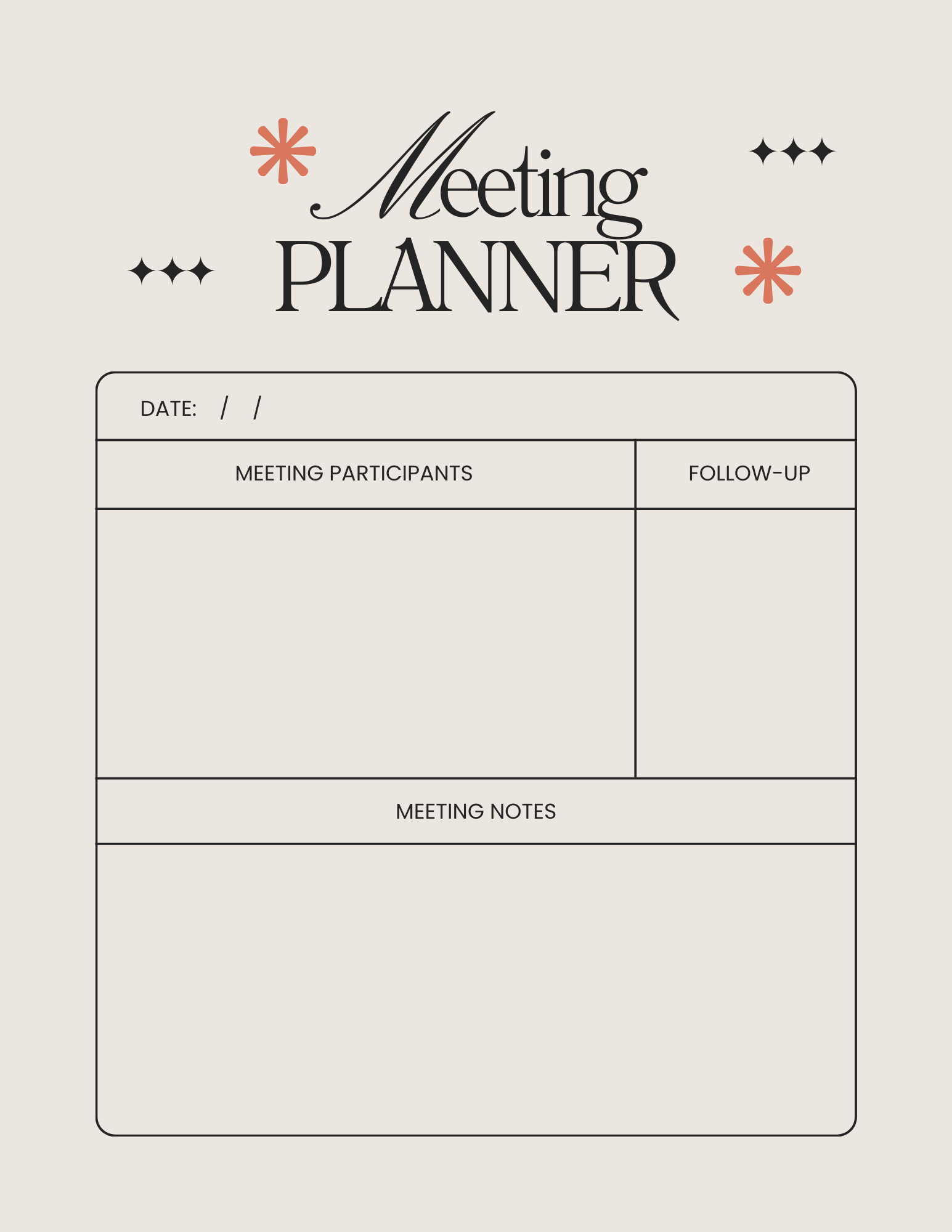 meeting planner for designers