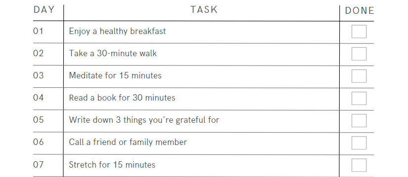 Canva Self-Care Checklist Template screenshot
