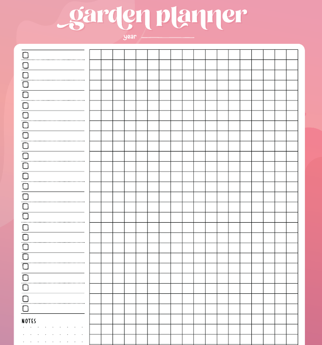Gardening Blank Calendar Template by World of Printables 