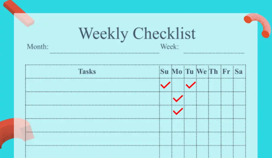 Docs&Slides Weekly Checklist Template screenshot