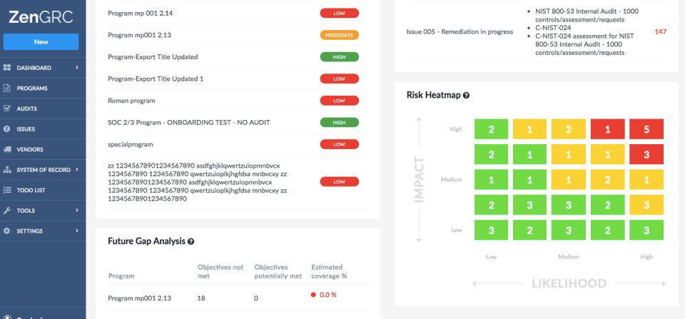 ZenGRC compliance management software