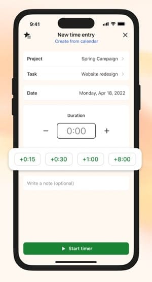 harvest mobile time tracking app 