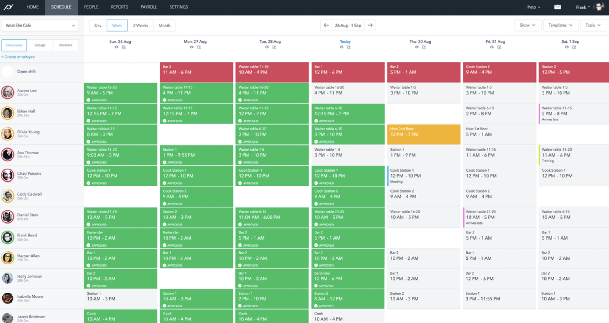 planday for work schedules 