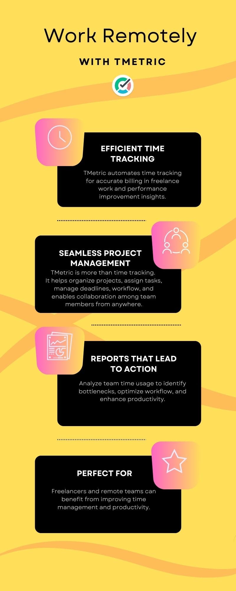 how tmetric helps remote workers infographics 