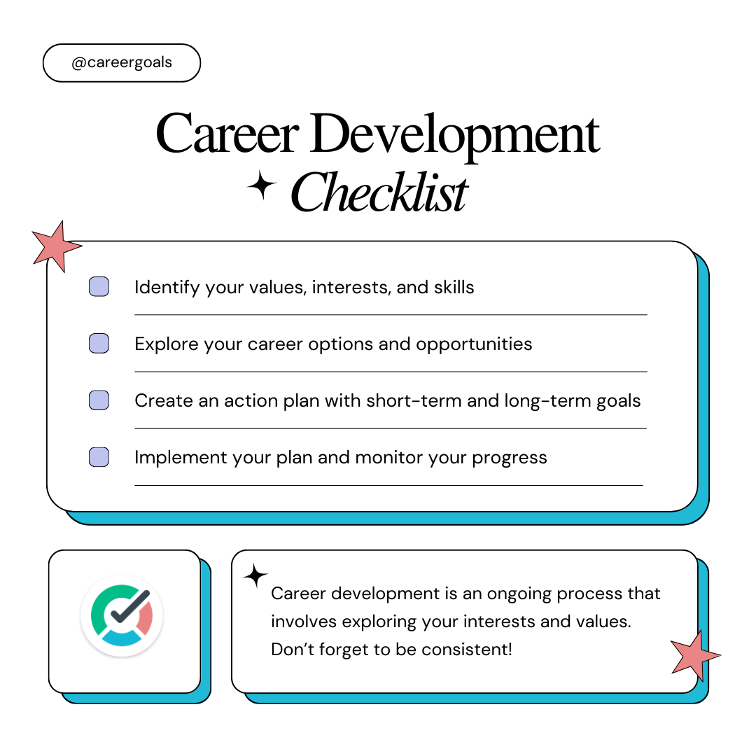 tmetric career goals checklist 