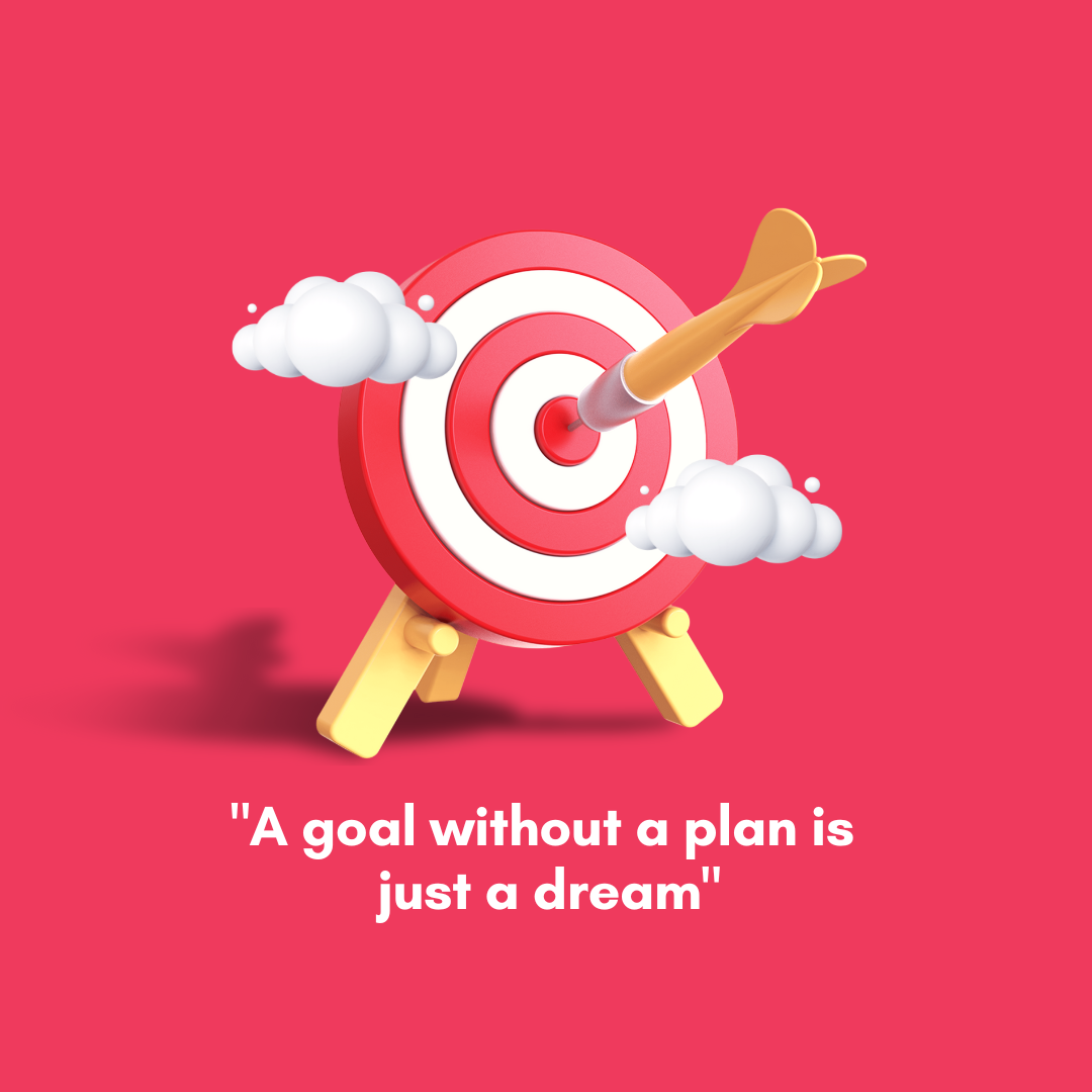 target with a quote on goal setting 