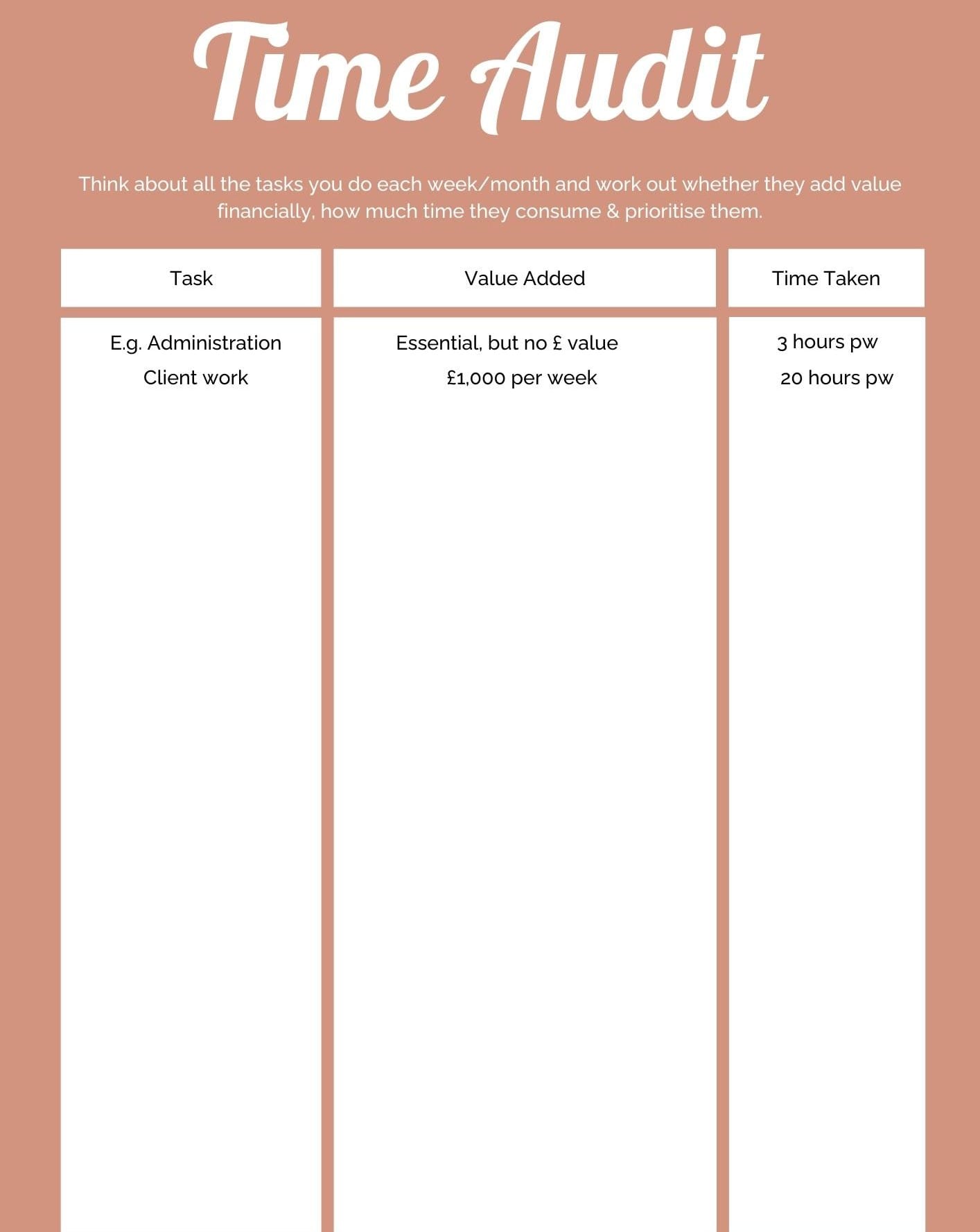 time audit worksheet 