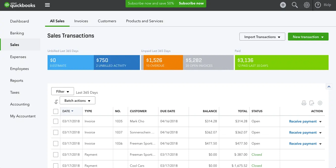 quickbook screenshot