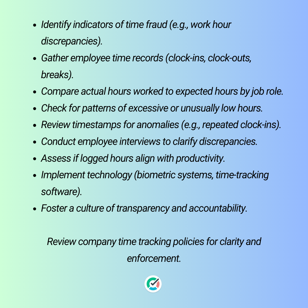 checklist for preventing time fraud