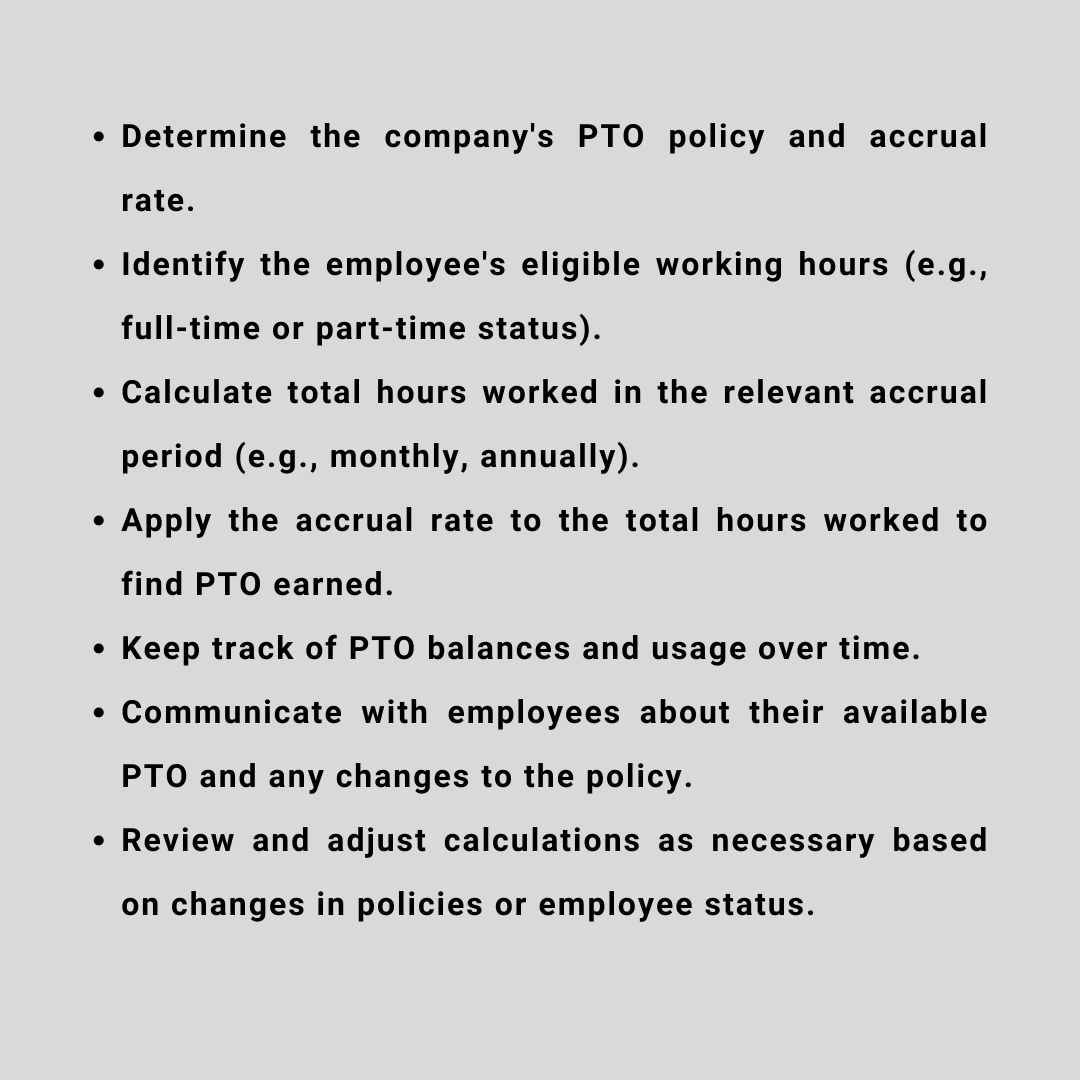 pto accrual calculations instruction