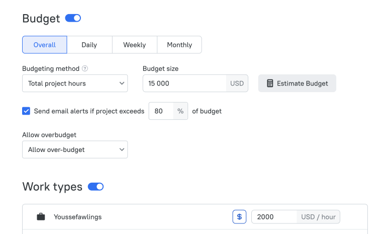 tmetric budgeting