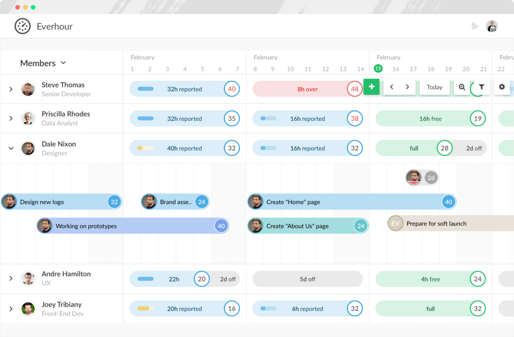 everhour dashboard