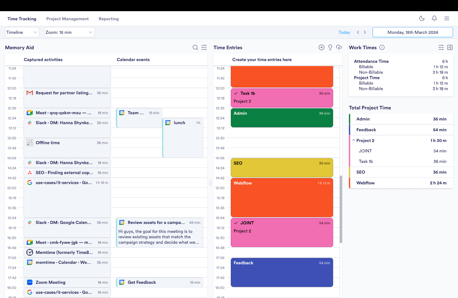 memtime dashboard